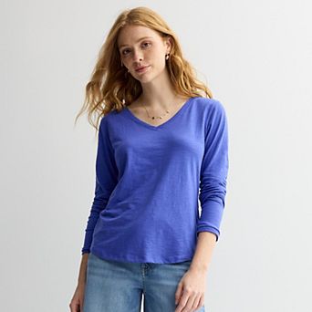 Women's Sonoma Goods For Life® Everyday Long Sleeve V-Neck T-Shirt