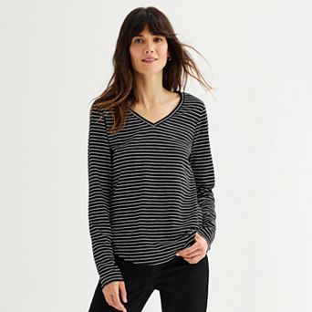 Women's Sonoma Goods For Life® Everyday Long Sleeve V-Neck T-Shirt