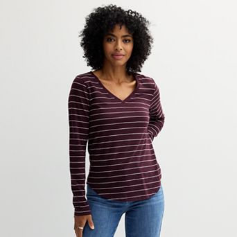 Women's Sonoma Goods For Life® Everyday Long Sleeve V-Neck T-Shirt