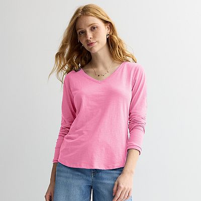 Women's Sonoma Goods For Life® Everyday Long Sleeve V-Neck T-Shirt