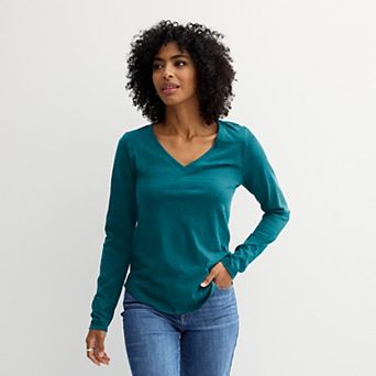 Women's Sonoma Goods For Life® Everyday Long Sleeve V-Neck T-Shirt
