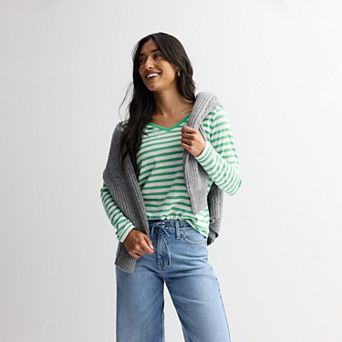 Women's Sonoma Goods For Life® Everyday Long Sleeve V-Neck T-Shirt