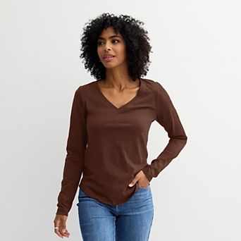 Women's Sonoma Goods For Life® Everyday Long Sleeve V-Neck T-Shirt