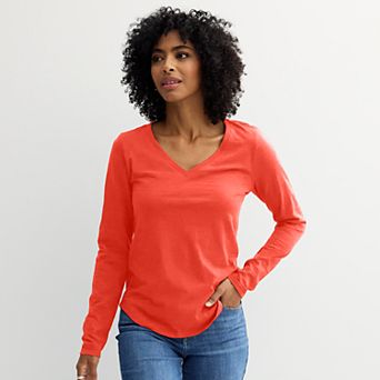 Women's Sonoma Goods For Life® Everyday Long Sleeve V-Neck T-Shirt