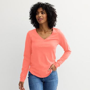 Women's Sonoma Goods For Life® Everyday Long Sleeve V-Neck T-Shirt