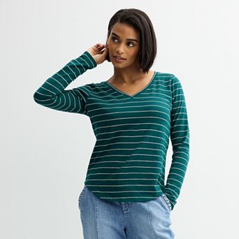 Women's Sonoma Goods For Life® Everyday Long Sleeve V-Neck T-Shirt