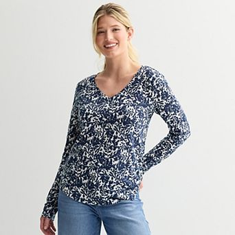 Women's Sonoma Goods For Life® Everyday Long Sleeve V-Neck T-Shirt