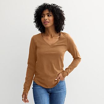 Women's Sonoma Goods For Life® Everyday Long Sleeve V-Neck T-Shirt