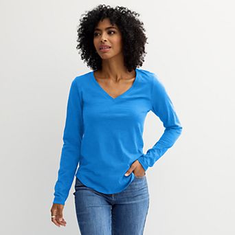 Women's Sonoma Goods For Life® Everyday Long Sleeve V-Neck T-Shirt