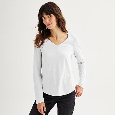 Women's Sonoma Goods For Life® Everyday Long Sleeve V-Neck T