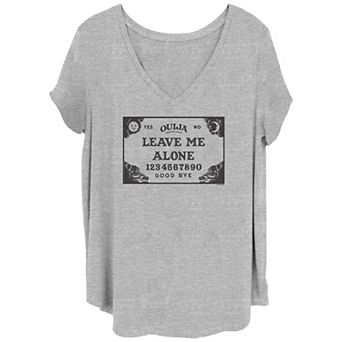 Juniors' Plus Size Ouija Board Leave Me Alone Graphic Tee