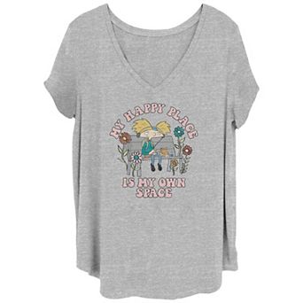 Juniors' Plus Size Hey Arnold My Happy Place Is My Own Place Graphic Tee