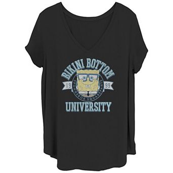 Juniors' Plus Size SpongeBob SquarePants Bikini Botton University Graphic Tee