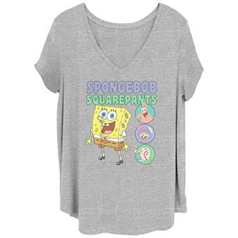 Juniors' Plus Size SpongeBob SquarePants And Friends Graphic Tee