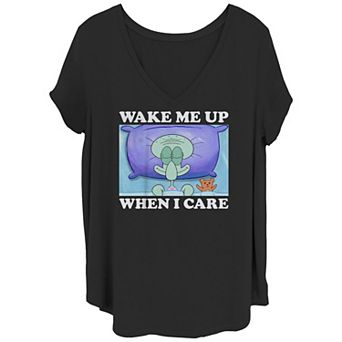 Juniors' Plus Size SpongeBob SquarePants Squidward Sleeping Graphic Tee
