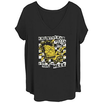 Juniors' Plus Size SpongeBob SquarePants Krusty Krab Pizza Is The Pizza Graphic Tee