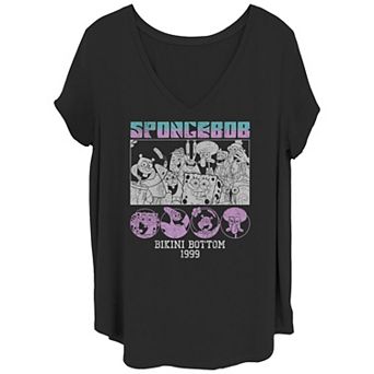Juniors' Plus Size SpongeBob SquarePants Bikini Bottom 1999 Graphic Tee