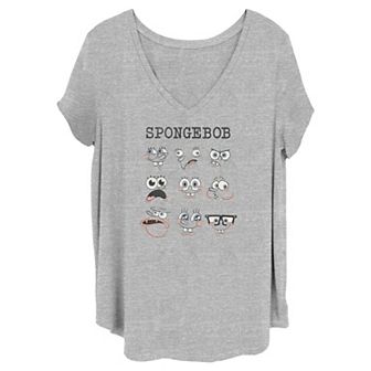 Juniors' Plus Size SpongeBob SquarePants Expressions Graphic Tee