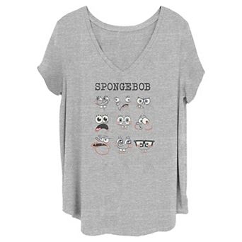 Juniors' Plus Size SpongeBob SquarePants Expressions Graphic Tee