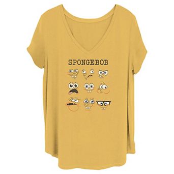 Juniors' Plus Size SpongeBob SquarePants Expressions Graphic Tee