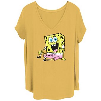 Juniors' Plus Size SpongeBob SquarePants Model Pose Graphic Tee