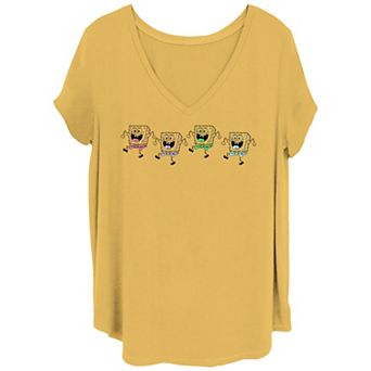 Juniors' Plus Size SpongeBob SquarePants Multicolor Graphic Tee