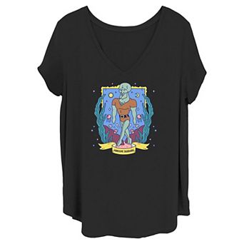 Juniors' Plus Size SpongeBob SquarePants Handsome Squidward Graphic Tee