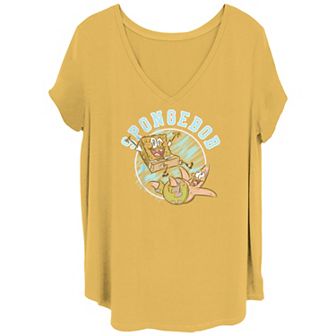 Juniors' Plus Size SpongeBob SquarePants Chalk Sketch Graphic Tee