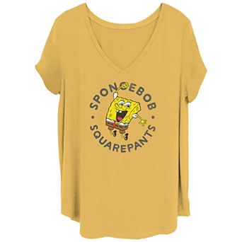 Juniors' Plus Size SpongeBob SquarePants Excited Bob Graphic Tee