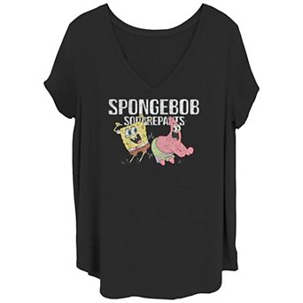 Juniors' Plus Size SpongeBob SquarePants Happy Dance With Patrick Graphic Tee