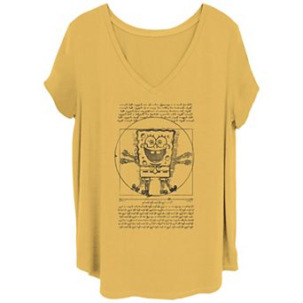 Juniors' Plus Size SpongeBob SquarePants Vitruvian Bob Graphic Tee