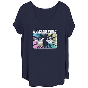 Juniors' Plus Size SpongeBob SquarePants And Patrick Weekend Vibes Graphic Tee