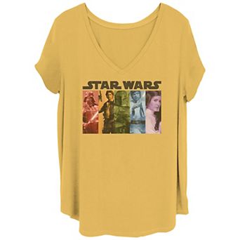 Juniors' Plus Size Star Wars Characters Color Panel Graphic Tee