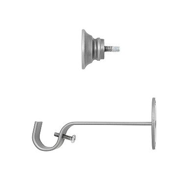 Shaker 0.75" Diameter Adjustable Curtain Rod Set With Minamilist Cap Finials