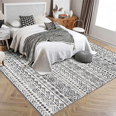 Garvee Boho Moroccan Area Rug Geometric Pattern Floor Carpet for Home Decor