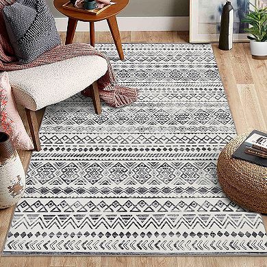 Glowsol Boho Moroccan Area Rug Geometric Pattern Floor Carpet For Home Decor