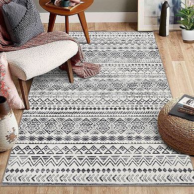 Garvee Boho Moroccan Area Rug Geometric Pattern Floor Carpet for Home Decor