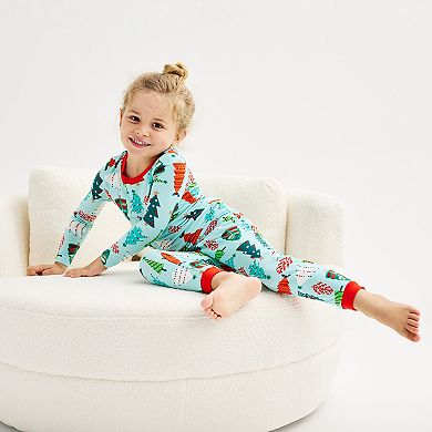 Kids 4-14 Jammies For Your Families® Trees Top & Bottoms Pajama Set