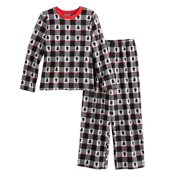 Kids 4-20 Jammies For Your Families® Winter Plaid Top & Bottoms Pajama Set - Black Plaid (4-5)