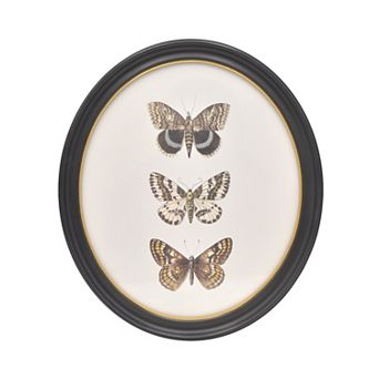 Belle Maison Oval Resin Butterfly Framed Wall Art