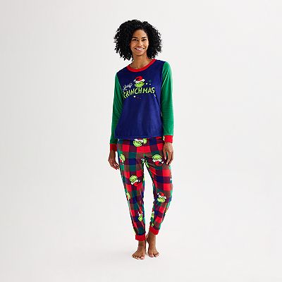 Women s Jammies For Your Families Dr. Seuss How The Grinch Stole Christmas Pajama Top Pajama Bottoms Set