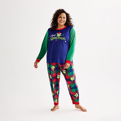 Grinch pajamas women's plus size sale