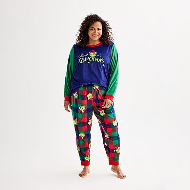 Plus Size Jammies For Your Families® Dr. Seuss' How The Grinch Stole Christmas Pajama Top & Pajama Bottoms Set