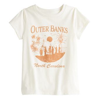 Girls 7-16 Outer Banks North Carolina Beach Setting Graphic Tee