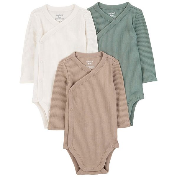Baby Carter's 3-Pack Side-Snap Bodysuits - Bear (12 MONTHS)