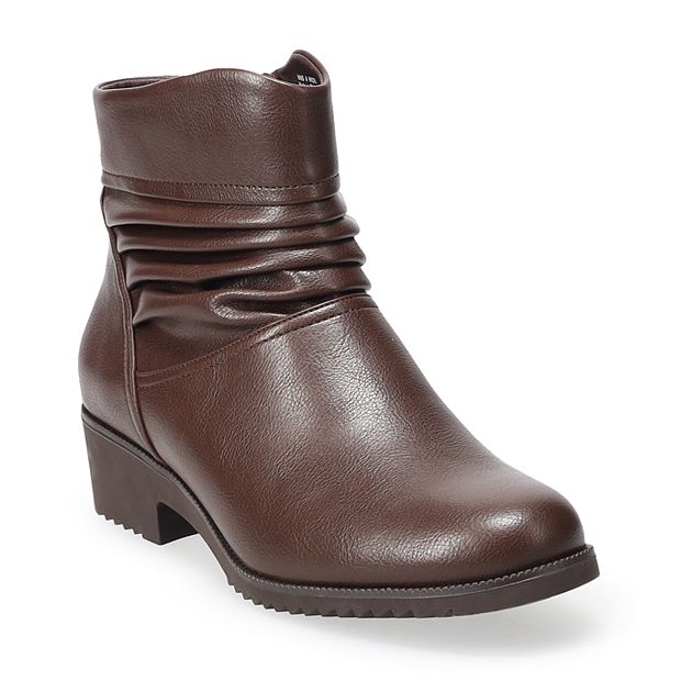 Ladies ruched ankle boots best sale