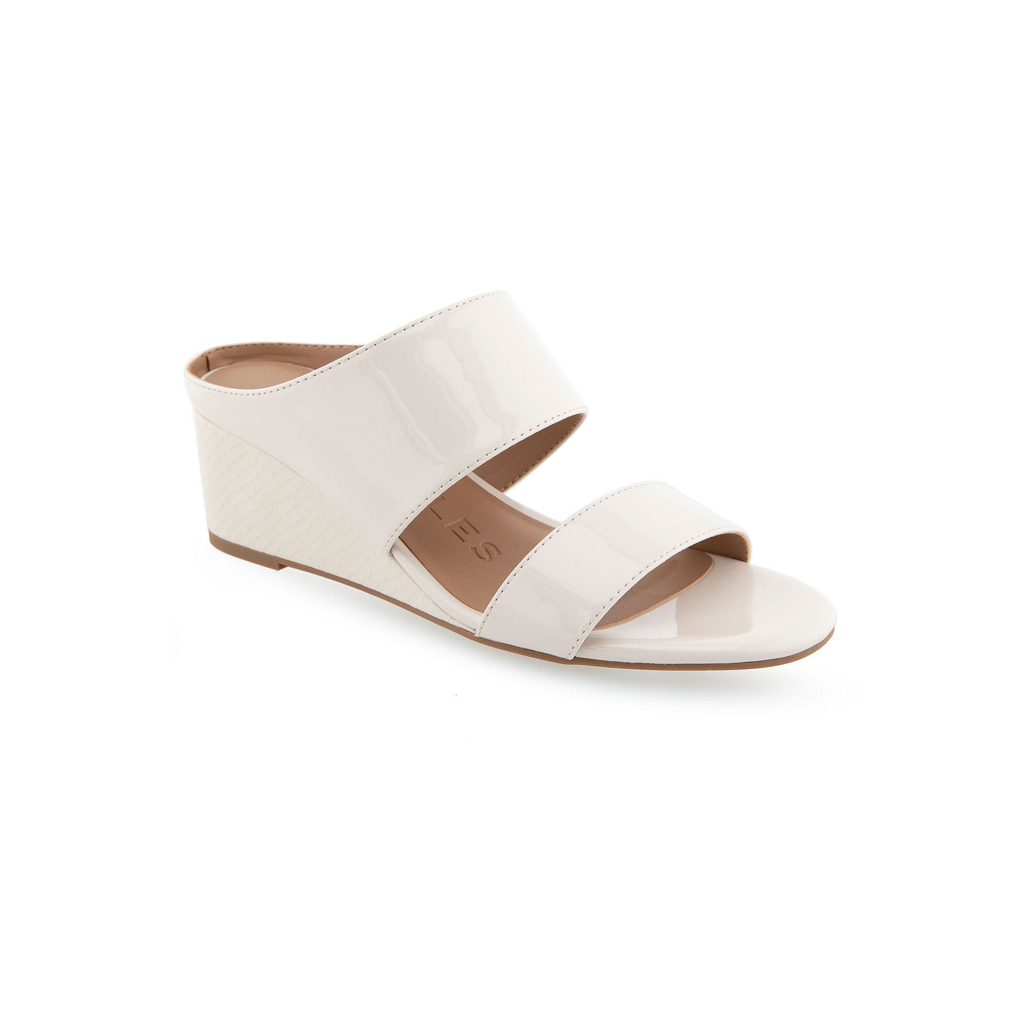 Aerosoles Wheeler Womens Wedge Sandals, Size: 6.5, Eggnog Patent Pu