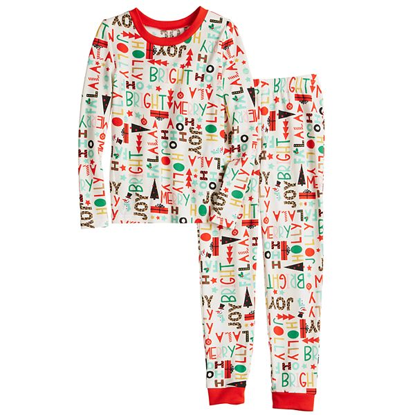 Kids 4-14 Jammies For Your Families® Fa La La Top & Bottoms Pajama Set - Fa La La Print (4)