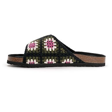 MUK LUKS Gigi Women's Suede Crochet Slide Sandals