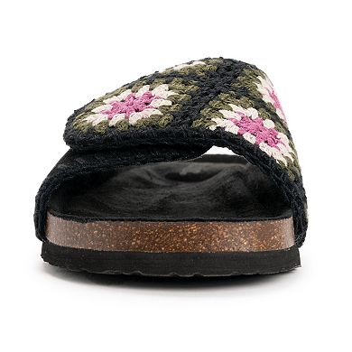 MUK LUKS Gigi Women's Suede Crochet Slide Sandals